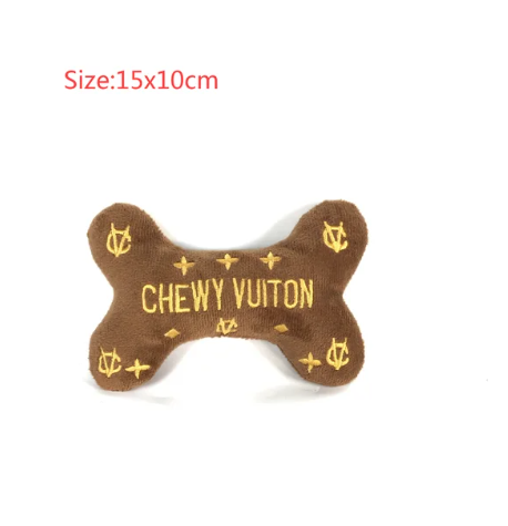 Luxury Brand Puppy Toys Chew Toys Classic Pet Dog Toys Bone Accessiories Yorkies Chihuahua Bottle Squeak Pet Chic Plush Toy dogzncat