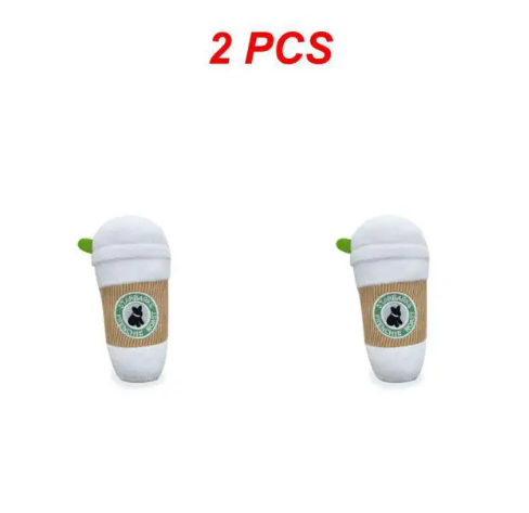1/2PCS Plush Interactive Toys Durable Coffee Cup Design Dog Voice Toys Chewing Cleaning Products Pet Supplies Dog Sound Toys dogzncat