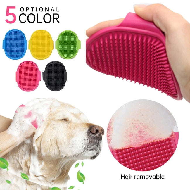 Hair Grooming Massage Washing Gloves Silicone Bath Brush dogz&cat