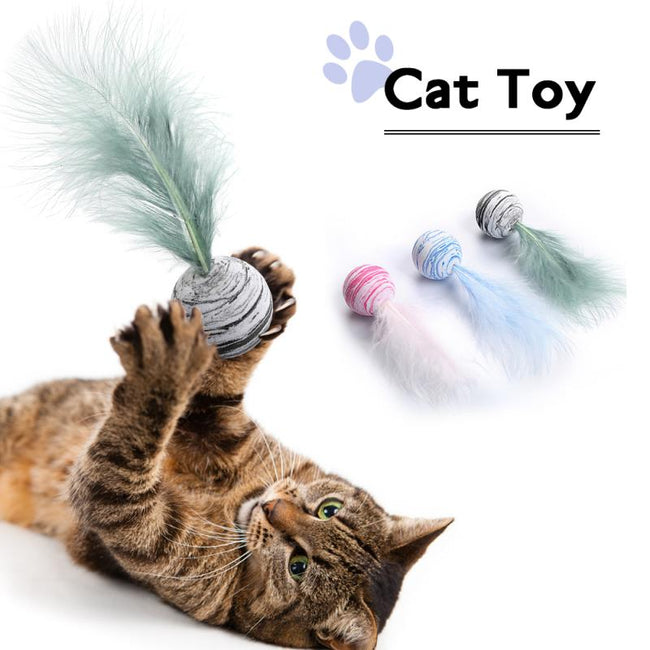 Feather Foam Ball Throwing Interactive Plush Toys dogz&cat