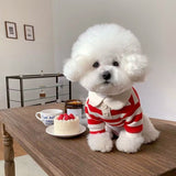 Soft Pullover Suit  Summer Dress Striped T-Shirt Dog Costume dogz&cat