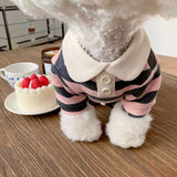 Soft Pullover Suit  Summer Dress Striped T-Shirt Dog Costume dogz&cat