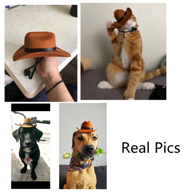 Pet Western Cowboy Hat Halloween  Triangle Scarf dogz&cat