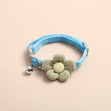 Adjustable Cartoon Style Soft Plush Flower Collar with Bell dogz&cat
