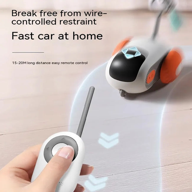 Gravity Sports Car Remote Control Electric Cat Toy Tease Cat Stick Feather Kitten Pet Supplies, Indoor Cat Interactive Cat Toys dogzncat