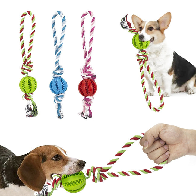 Interactive Hemp Rope Rubber Leaking Balls Toys dogz&cat
