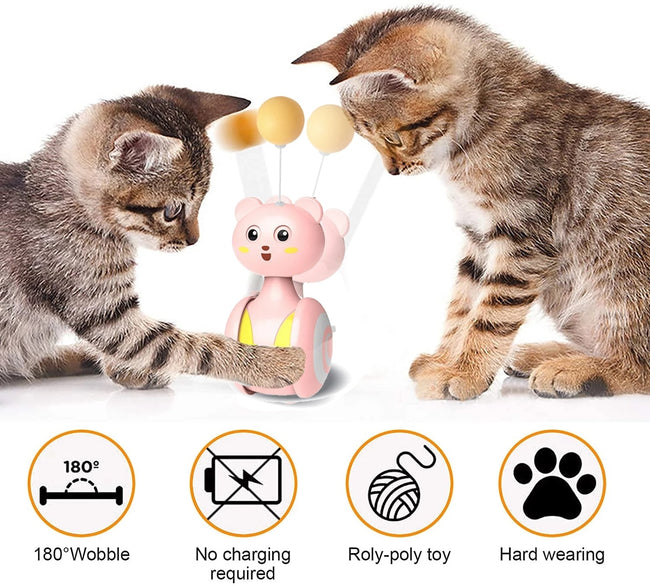 Interactive Rolling Teaser Feather Wand Toy dogz&cat