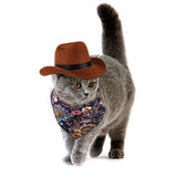 Pet Western Cowboy Hat Halloween  Triangle Scarf dogz&cat