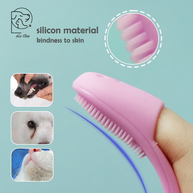 Soft Pet Finger CatsToothbrush Cleaning Grooming Tools dogz&cat