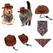 Pet Western Cowboy Hat HalloweenTriangle Scarf dogz&cat